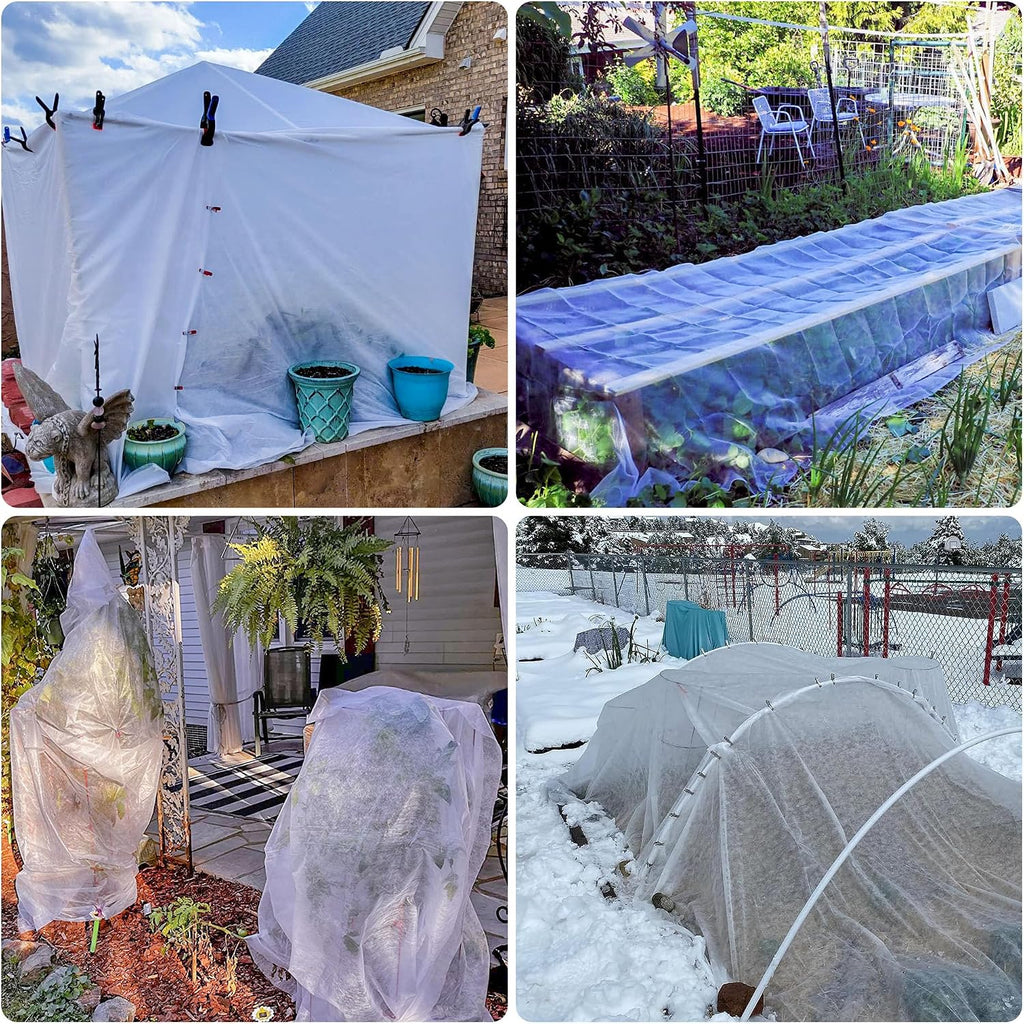 CJGQ 10x50ft Plant Covers Freeze Protection Frost Cloth Blanket Floating Row Cover for Winter 0.9 oz/yd²