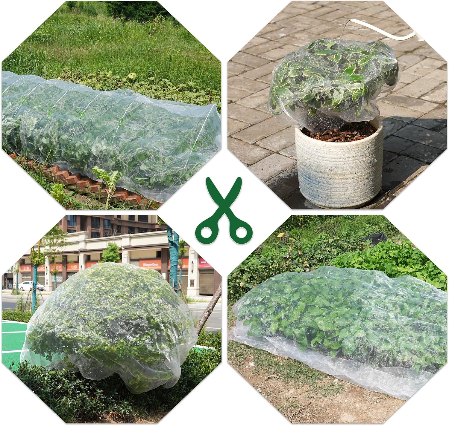 10 * 50FT Ultra Fine Garden Mesh Netting Pest Barrier, White Plant Covers for Outdoor Patio Greenhouse Crops Vegetables