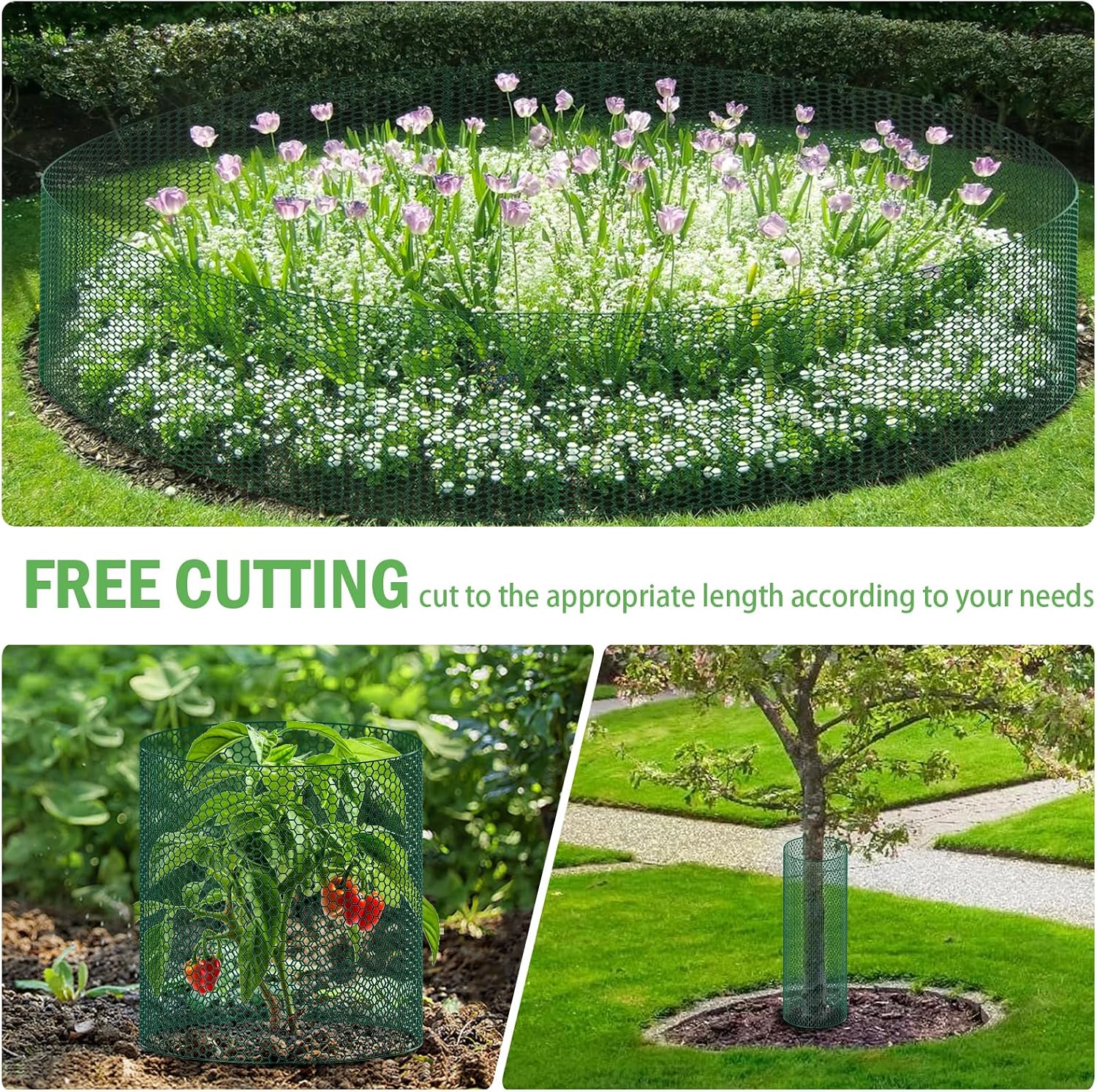 40Ft x 16In Plant Protectors from Animals, Plant Cages for Outdoor Plants | Wire Plant Protector, Thick Metal