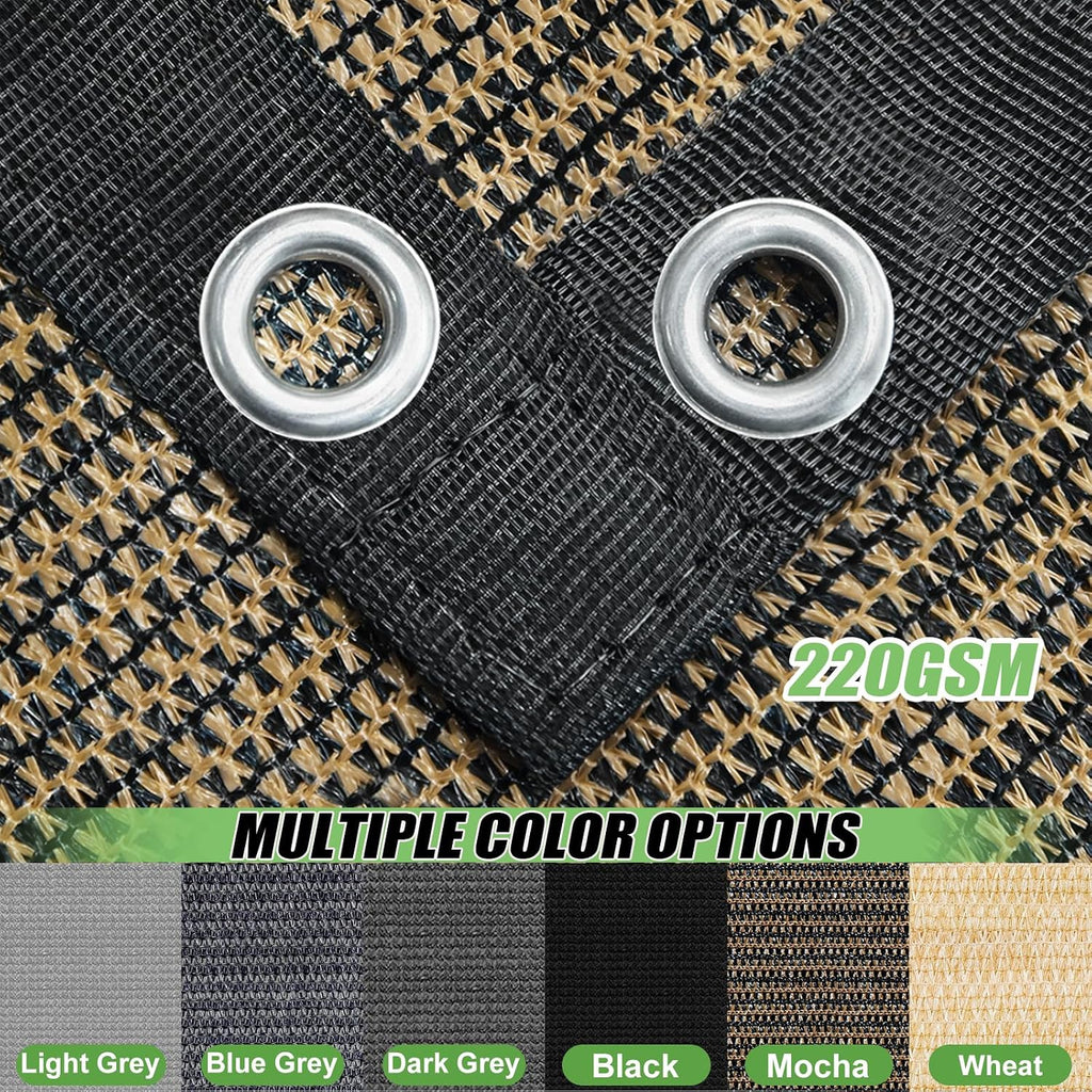 90% Outdoor Sun Shade Cloth, 6'×10' Pergola Shade Cover with Grommets, Privacy Screen Sunshades for Patio Garden