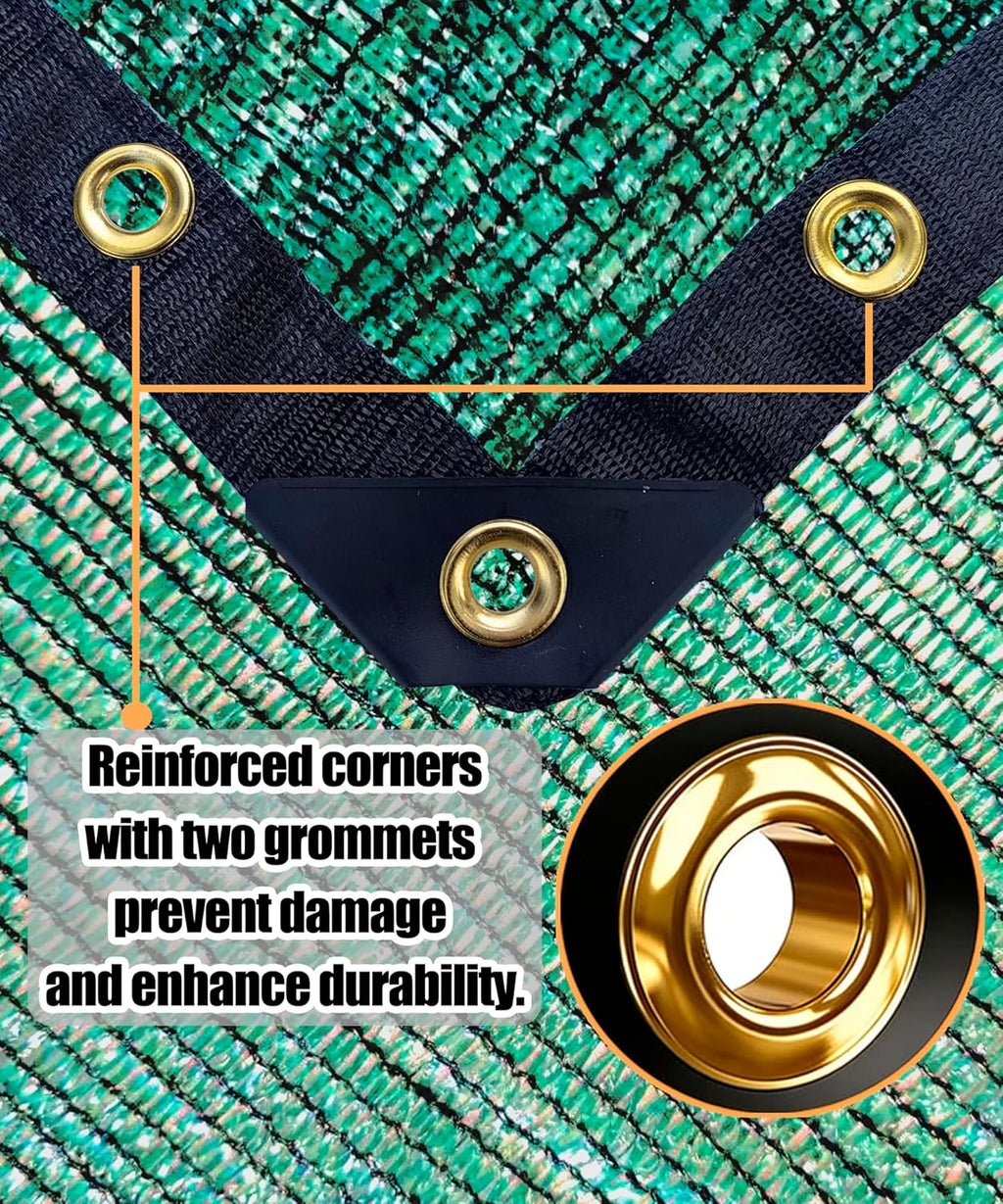 40% Green Shade Cloth, 20ft x 48ft Sun Shade Netting with Grommets | UV Protected Waterproof Garden Plant Cover for