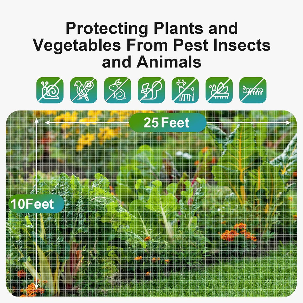 Garden Insect Netting Pest Barrier: 10'x25' Bug Netting for Garden Protection Mosquito Net Fine Mesh Cicada Tree Net
