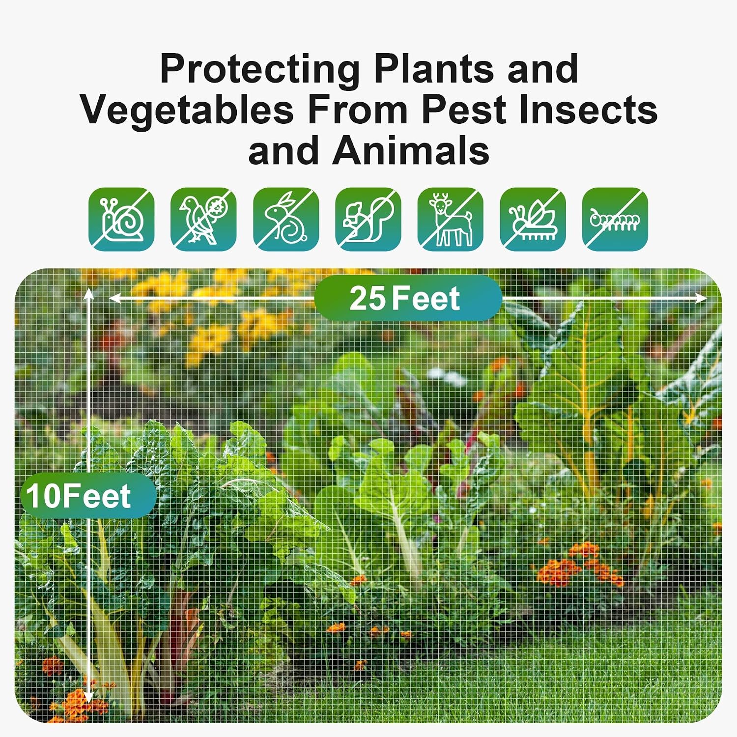 Garden Insect Netting Pest Barrier: 10'x25' Bug Netting for Garden Protection Mosquito Net Fine Mesh Cicada Tree Net