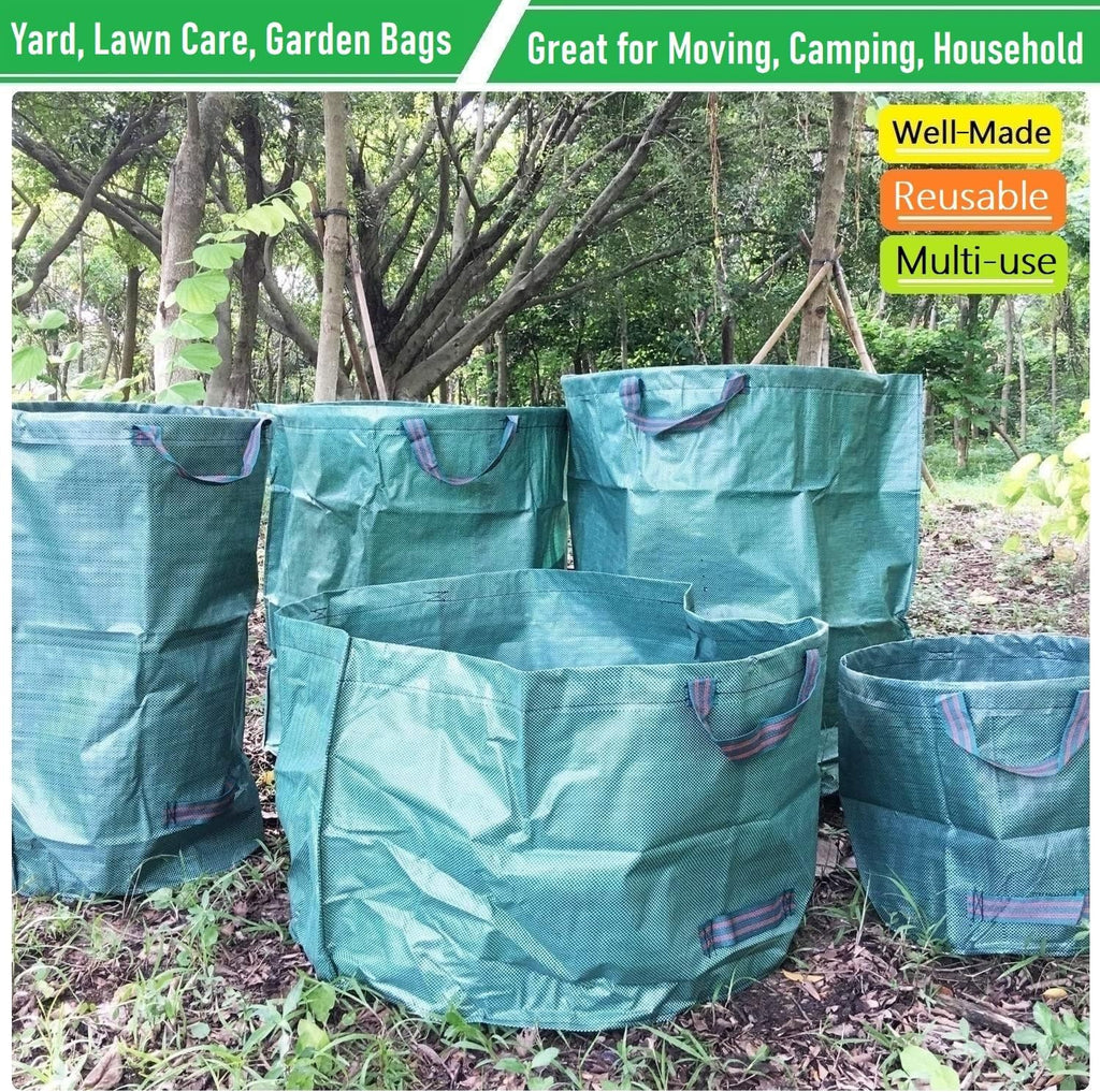 Professional 2-Pack 137 Gallon Lawn Garden Bags Large (D34,H34 inch) Yard Waste Bags with Gardening Gloves, Big Leaf