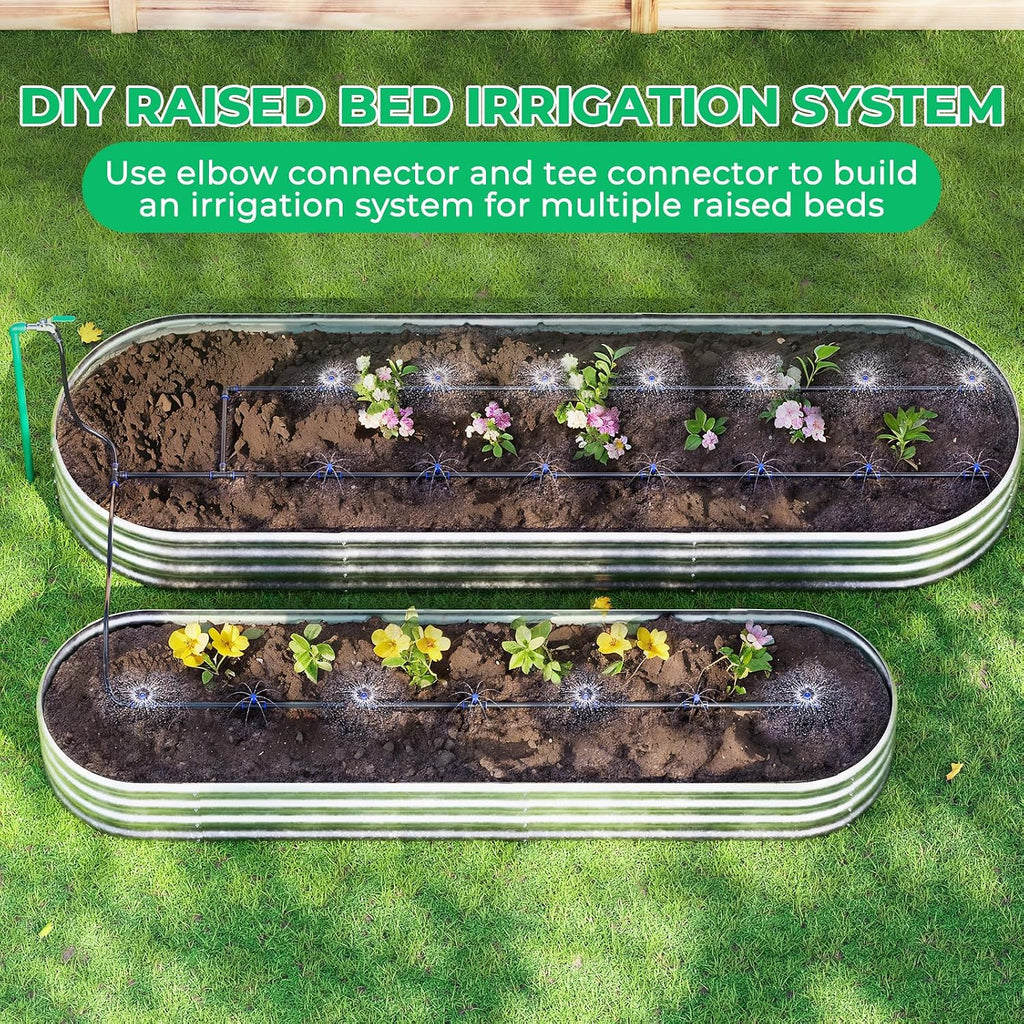 HIRALIY Raised Bed Drip Irrigation Kit, Medium | For Flower Bed up to 3 x 8FT, Garden Irrigation System