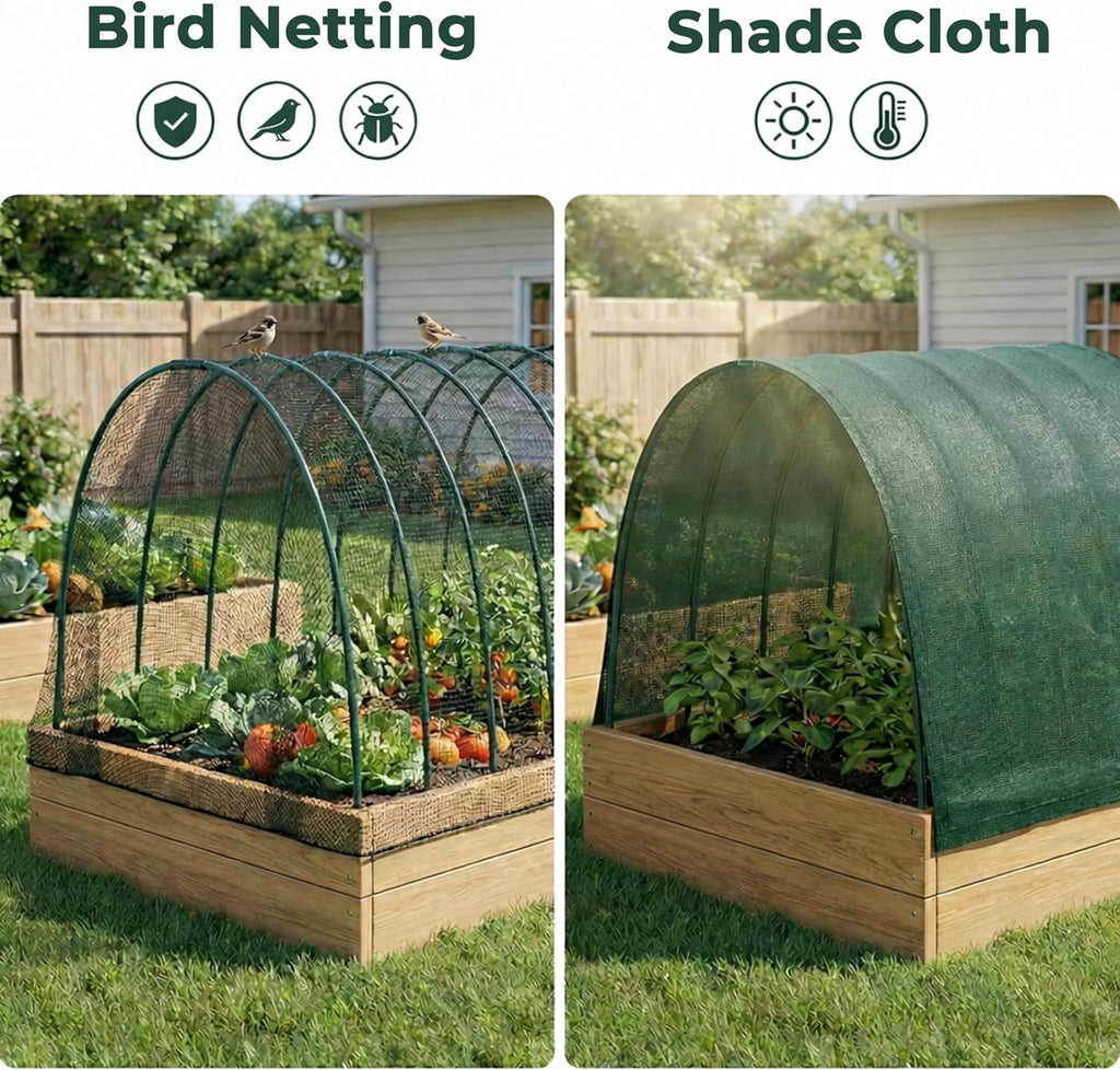 Gardzen Garden Hoops for Raised Beds | Greenhouse Hoops, DIY Kit for Row Cover Garden Netting, All Season Plant