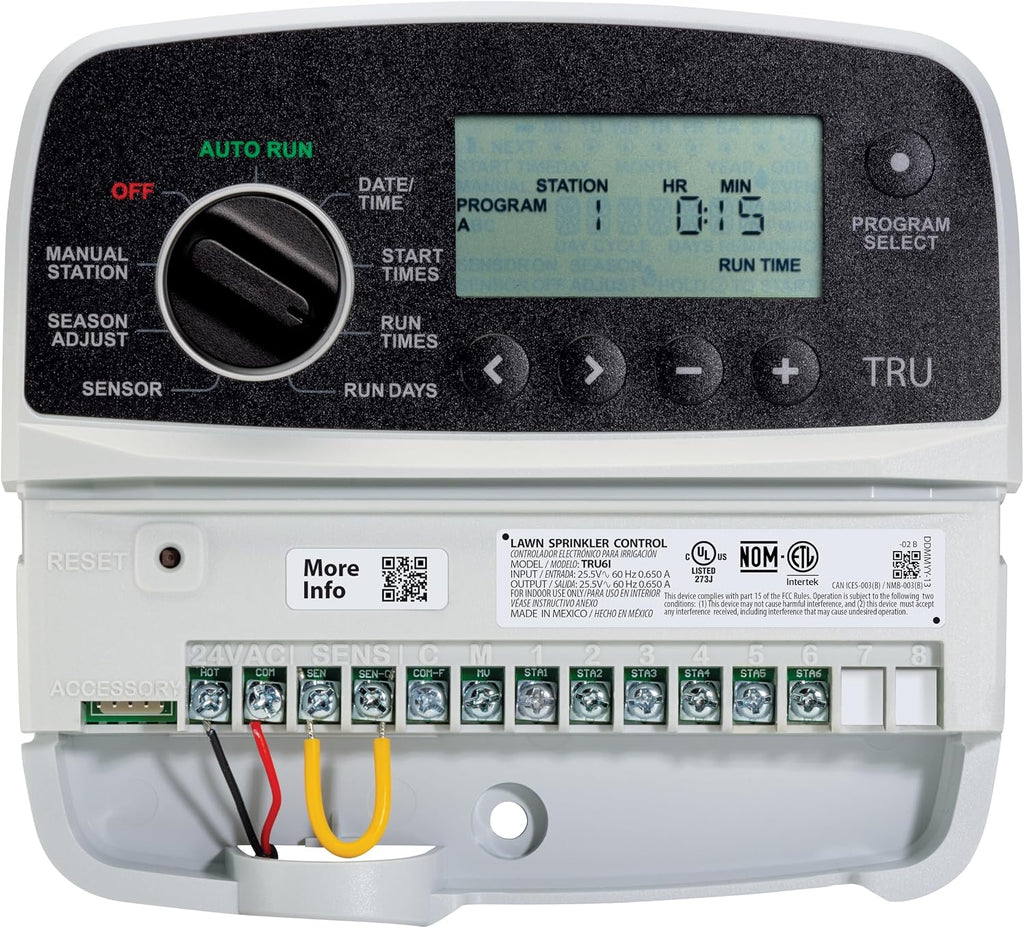 Rain Bird TRU6I Program-Based Indoor Irrigation Controller/Timer, WiFi Ready, 6-Zone/Station