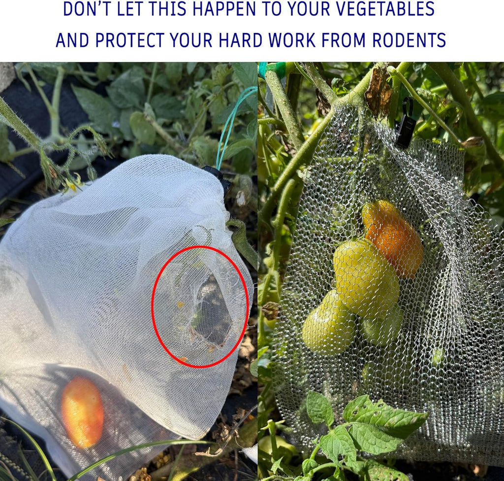 Fruit Protection Wire mesh Bags, QYHDSS8X12, Offers 100% Protection for Fruits, Berries, Roots and Vegetables.