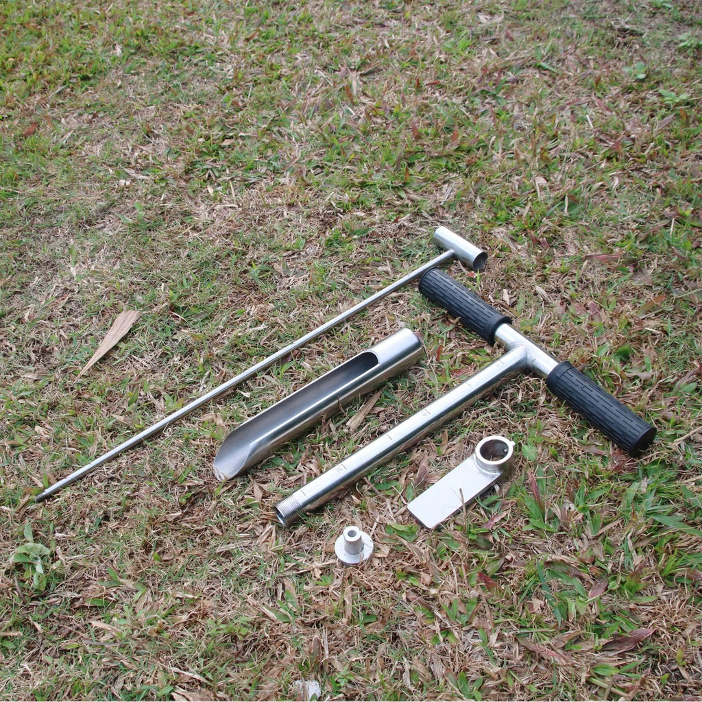 Soil Sample Probe 20” with Ejector and Foot Pedal,Soil Probe Stainless Steel T-Style Handle Soil Test Kit,Soil Probe