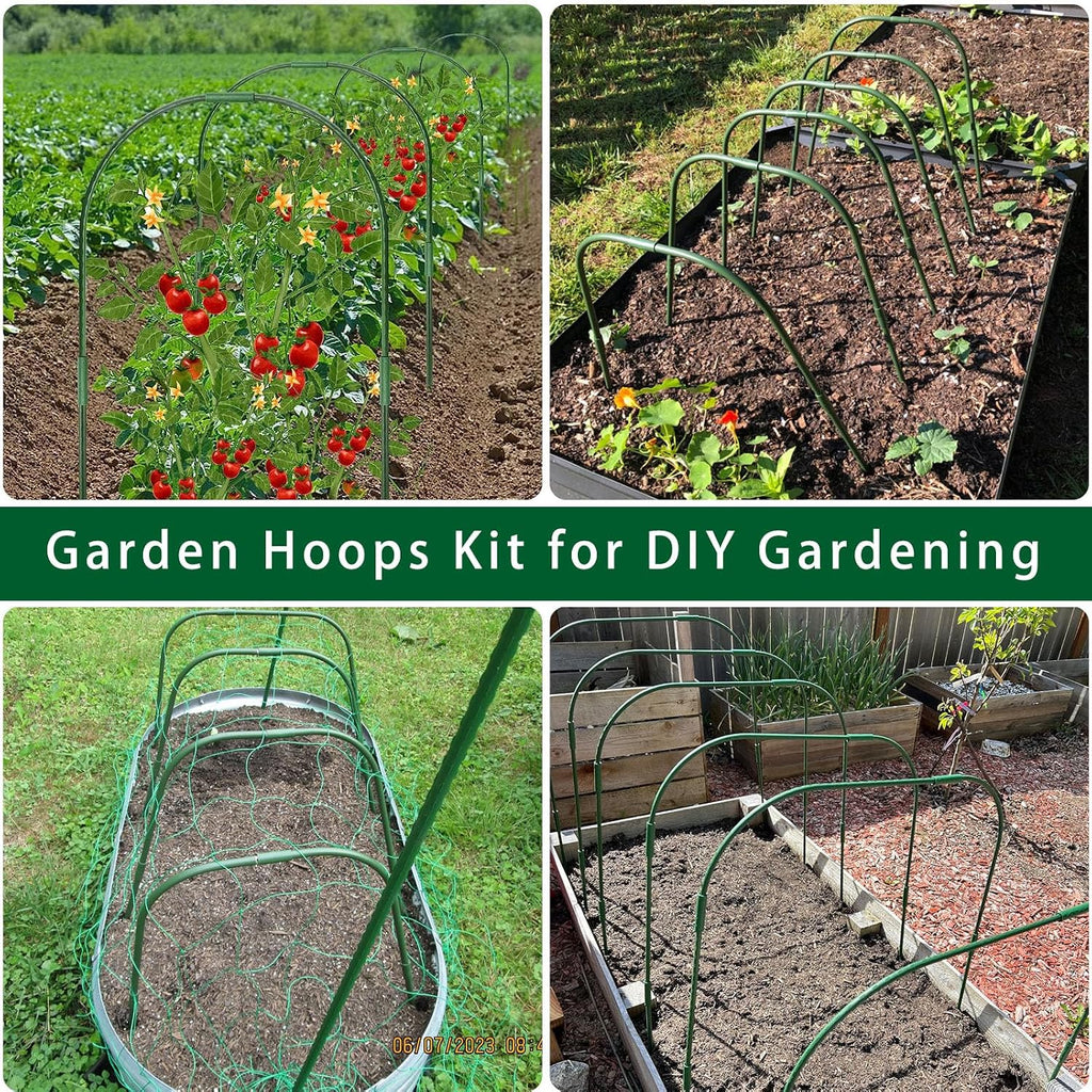 Garden Hoops for Raised beds, 10 Sets DIY Rust-Free Garden Tunnel 32.3"x 32.3" Greenhouse Hoops for Row Cover Garden