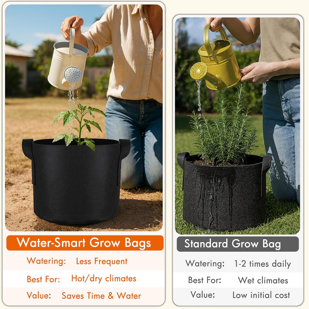 Gardzen 30 Gallon Grow Bags with Waterproof Liner | 500G Thickened Aeration Fabric Pots with Handles, Heavy Duty Cloth