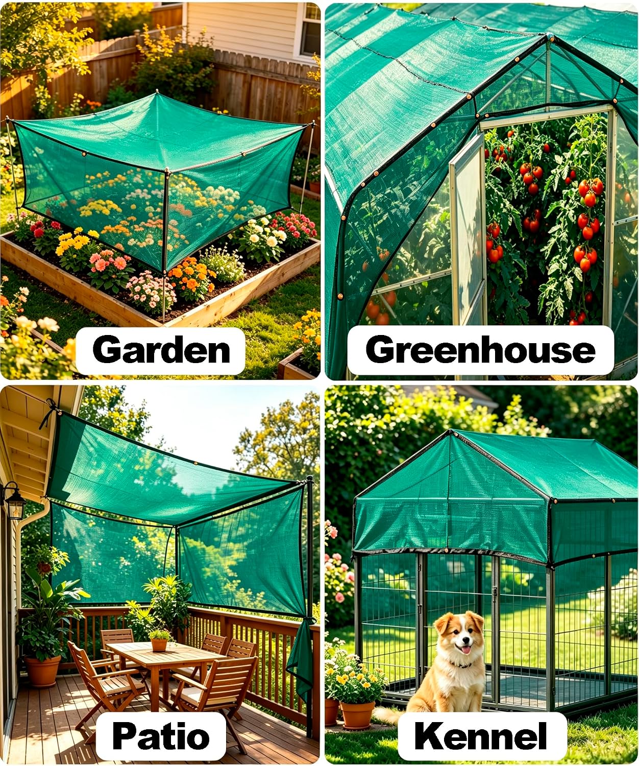 40% Green Shade Cloth, 20ft x 48ft Sun Shade Netting with Grommets | UV Protected Waterproof Garden Plant Cover for