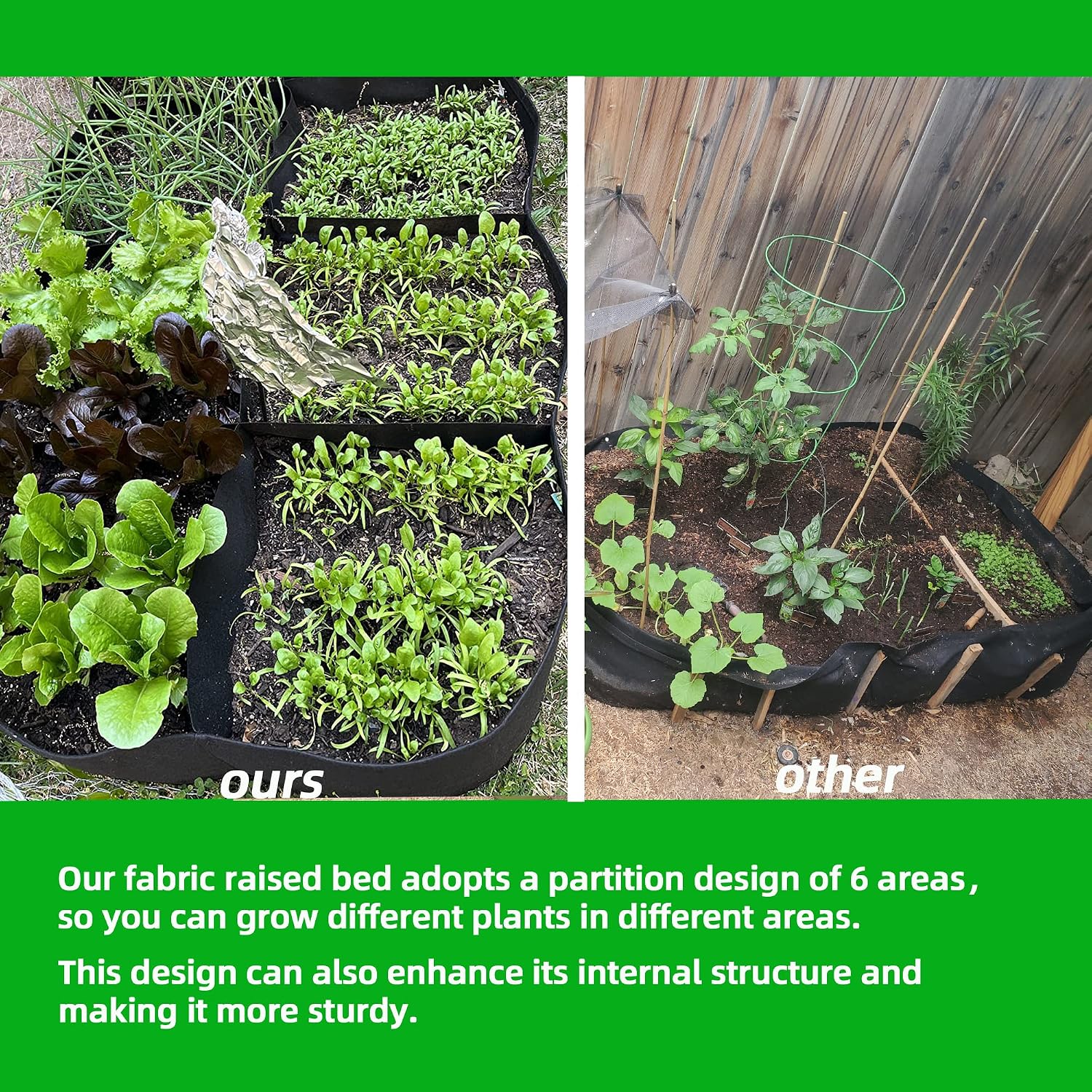 CJGQ Fabric Raised Garden Bed 4x2x1ft Garden Grow Bed Bags for Growing Herbs, Flowers and Vegetables 55 Gallon(2PACK)…
