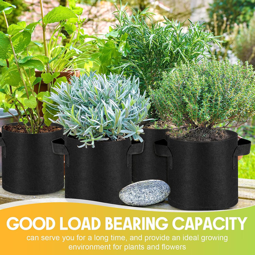 Nuanchu 36 Packs Grow Bags Bulk Aeration Fabric Pot with Handles Thickened Nonwoven Garden Bags to Healthy Root Growth