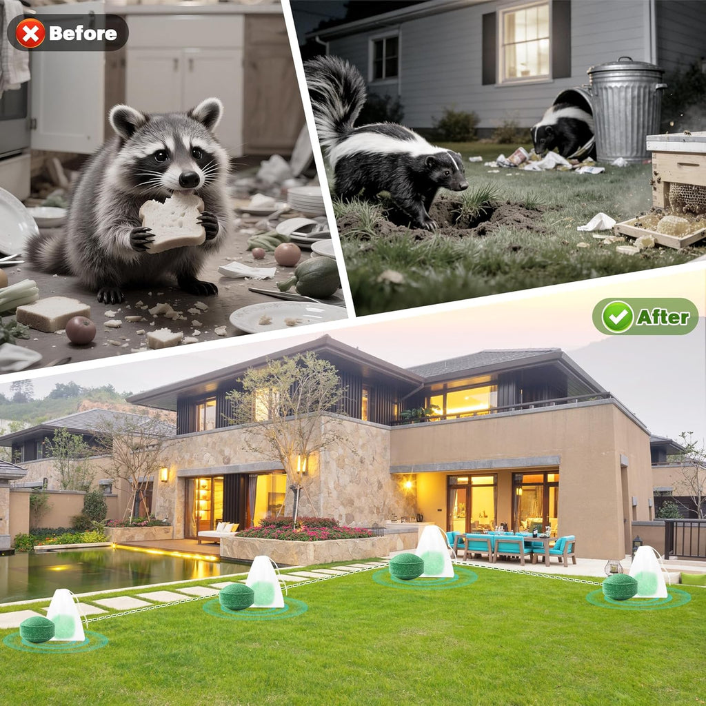 24 Pack Peppermint Oil Raccoon Repellent Outdoor, Natural Skunk Repellent | for Yard Attic Garden House Shed Indoor