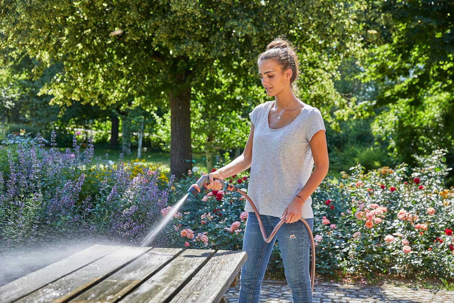 GARDENA Comfort Cleaning Nozzle eco Pulse: Spray nozzle for high-performance, water-saving cleaning with lock and frost