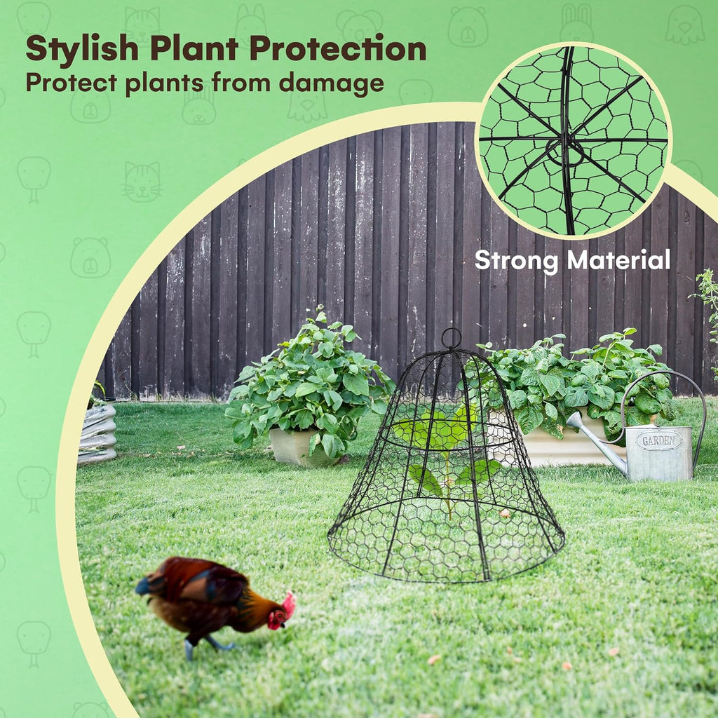Homarden Garden Cloche Plant Protectors from Animals - Bell Screen Shape Plant Cage - Garden Protection from Animals