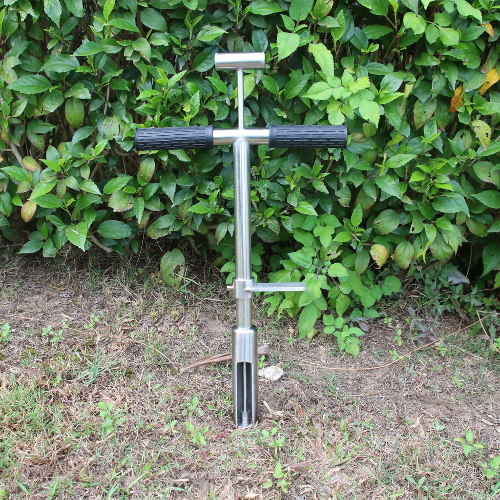 Soil Sample Probe 20” with Ejector and Foot Pedal,Soil Probe Stainless Steel T-Style Handle Soil Test Kit,Soil Probe