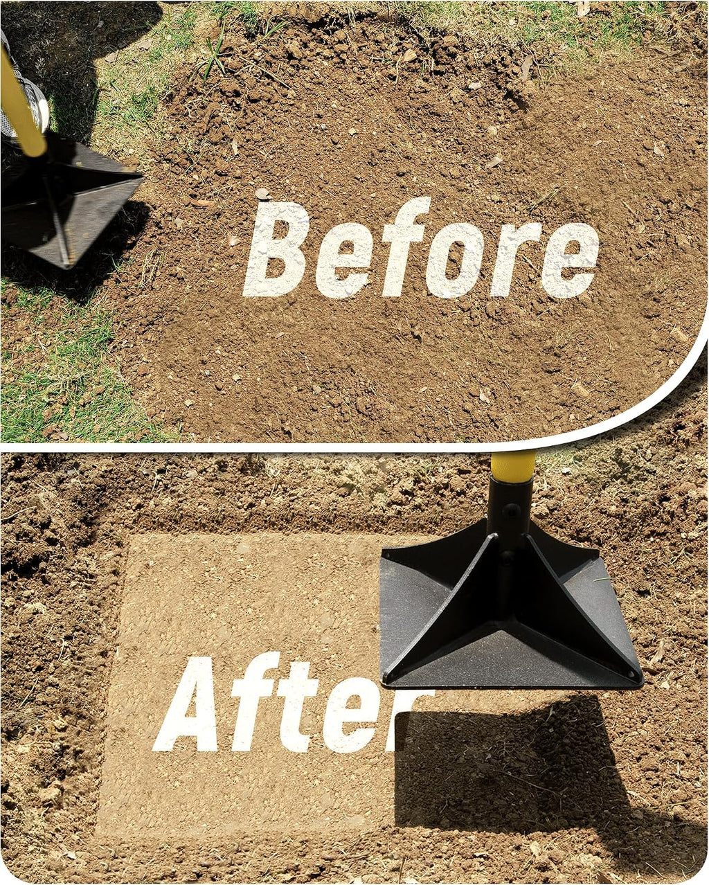 8"x8" Steel Tamper with 48" Handle, Heavy Duty Hand Compactor Tool for Leveling Soil, Gravel, Sand, Asphalt, Ground