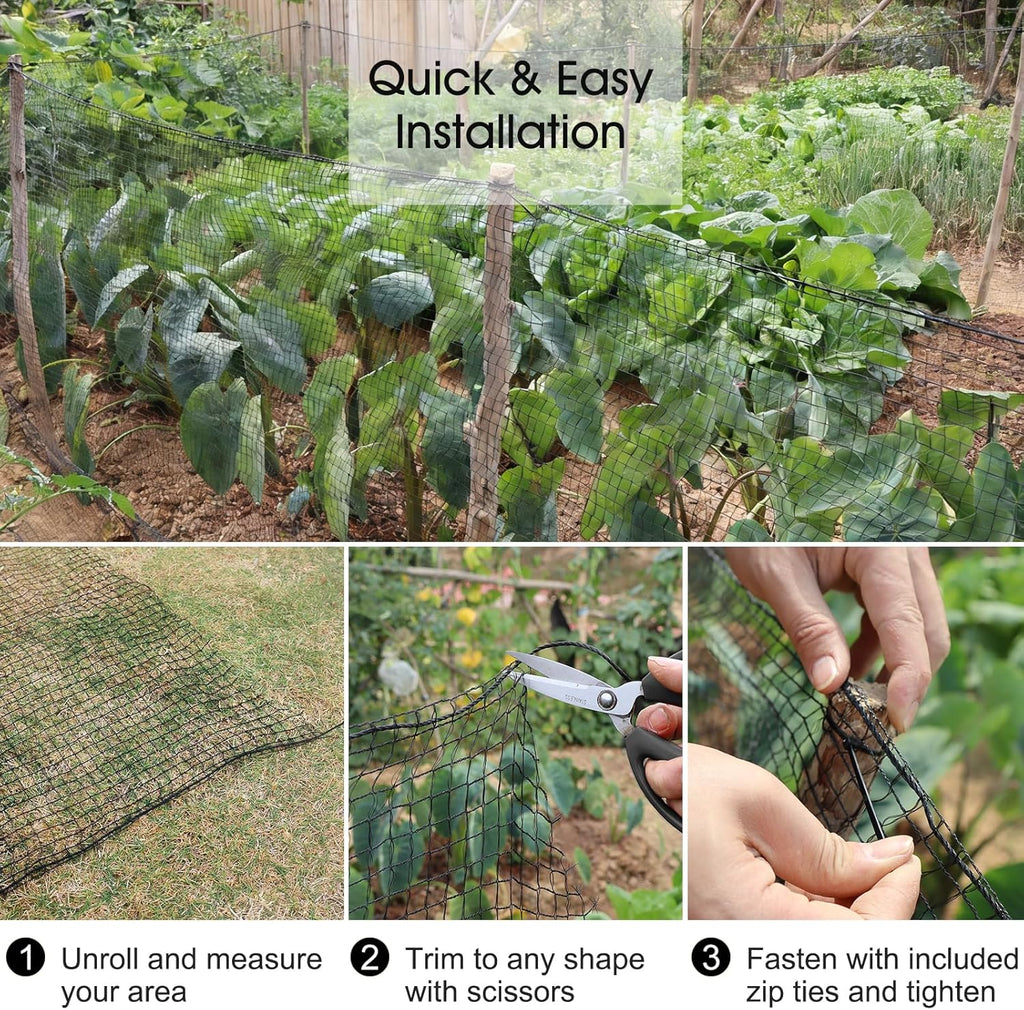 RIFNY Deer Fence, Temporary Fence for Garden Outdoor Yard, 4 x 50 FT | Plastic Mesh Fencing Netting to Protect Plants