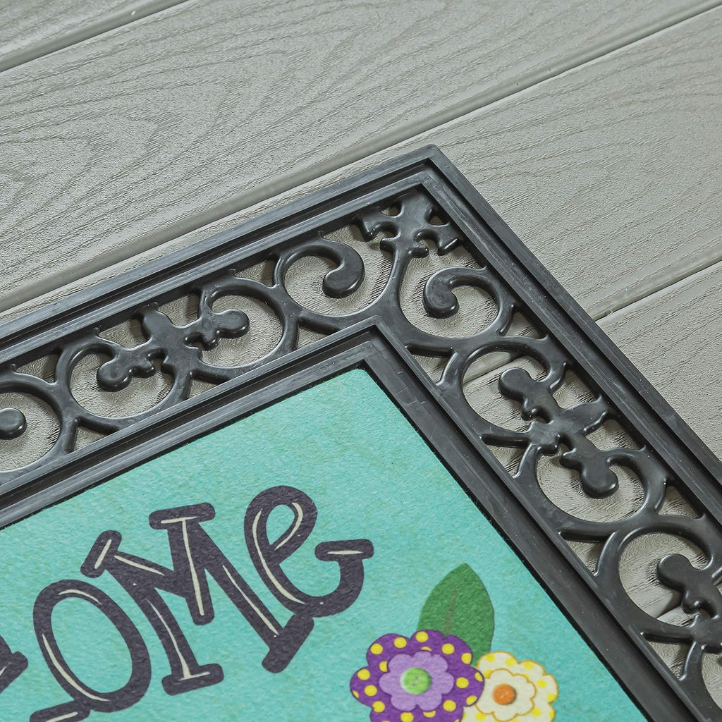 Evergreen Flag Indoor Outdoor Welcome Y'all Bundle Set of 4 - Garden Flag stand and Flag, Sassafras Doormat Frame and