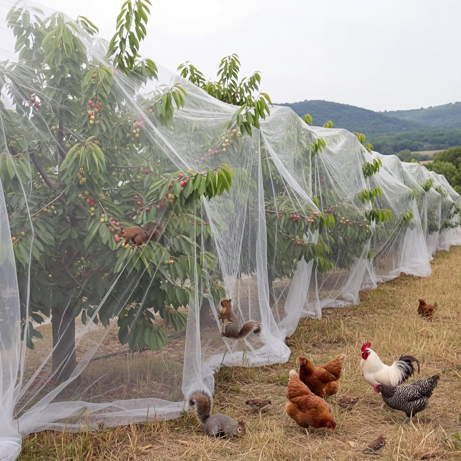 15 x 33 ft Garden Mesh Netting Insect Mosquito Net, White, 1 Pcs | Pest Barrier for Vegetables, Large Fruits Tree Net