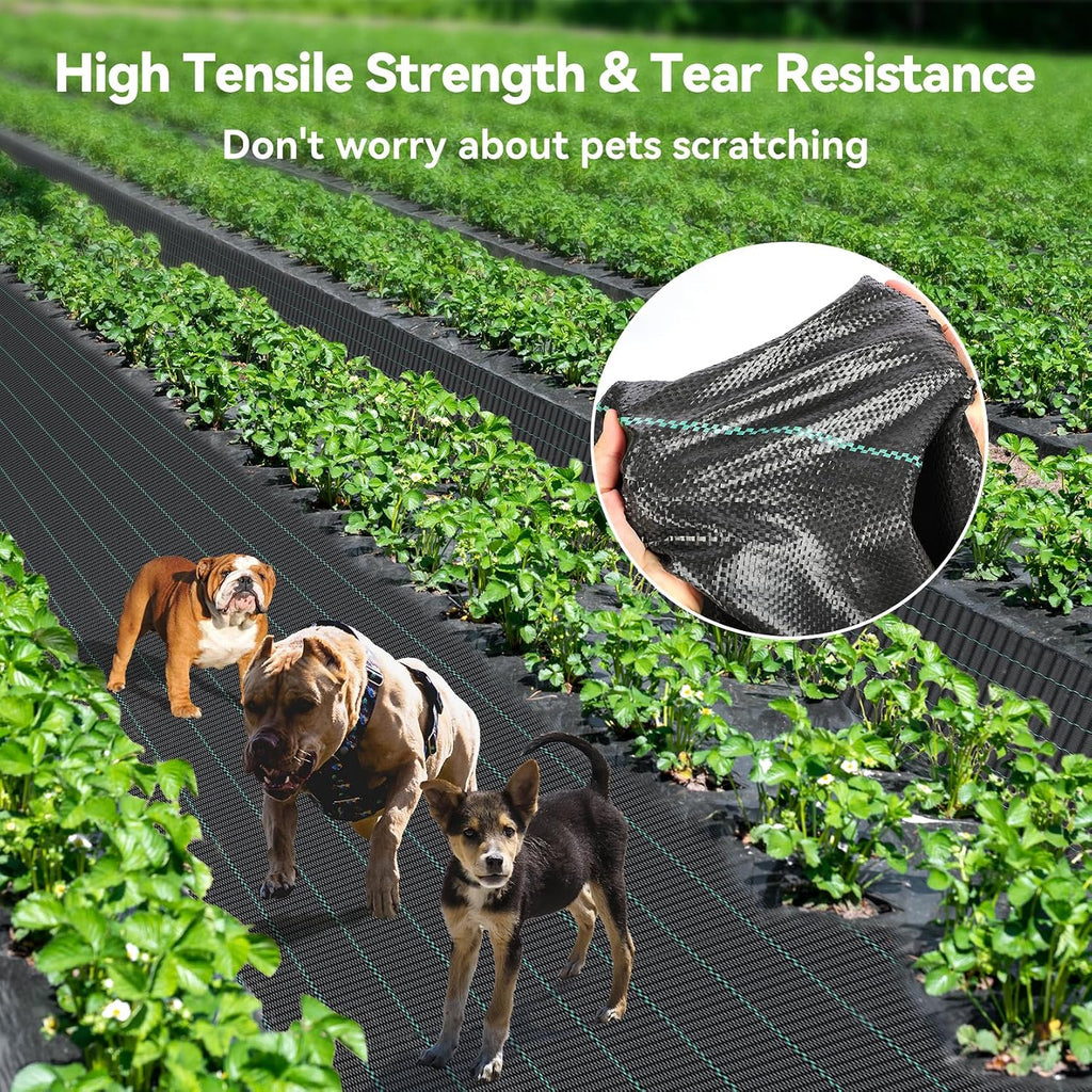 Weed Barrier Fabric 4ft x 300ft Heavy Duty Landscape Fabric | 3.2oz Woven Weed Control Fabric, UV Resistant Weed Block