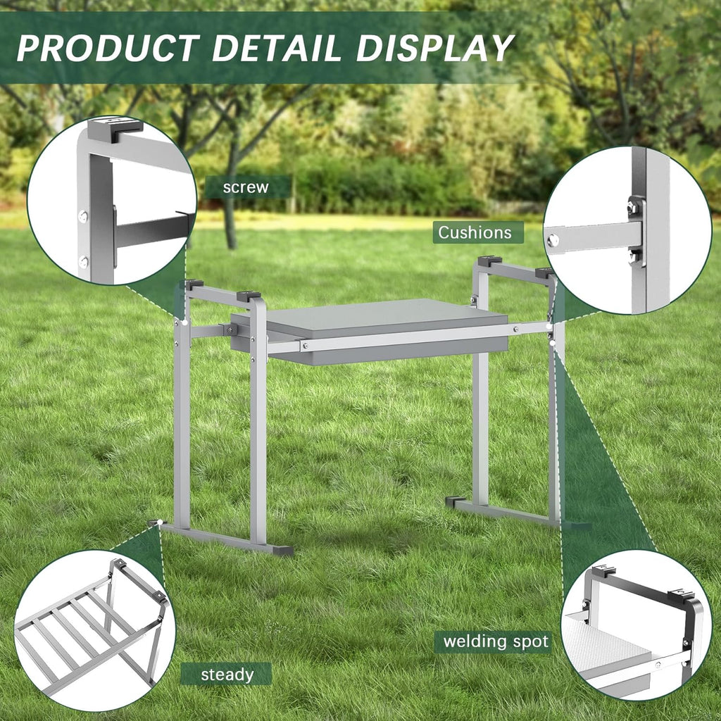 Garden Kneeler and Seat, 10.2" Stable and Save Anti-Tipping with Handle | Multifunctional Gardening Stool for Seniors