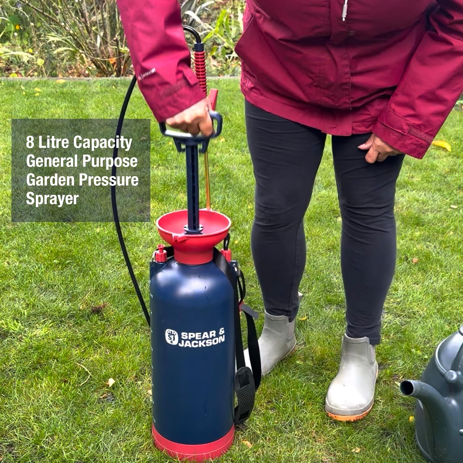 Spear & Jackson 8LPUMP 8 Litre Pump Action Pressure Sprayer – High-Capacity Multi-Purpose Garden & Outdoor Sprayer with