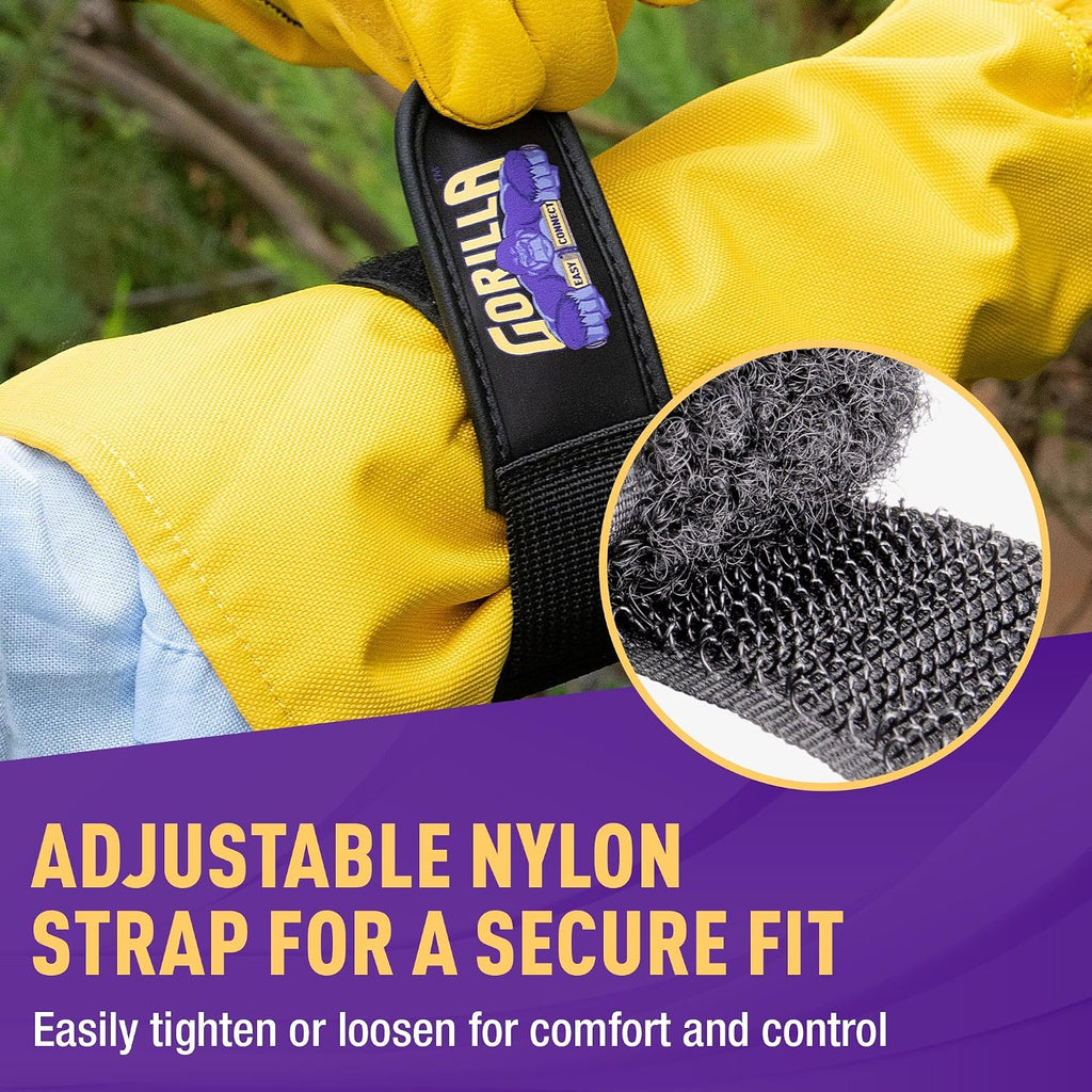 Gardening Gloves Lightweight Tough Heavy Duty Long Sleeve Leather Pruning Gloves with Adjustable Strap