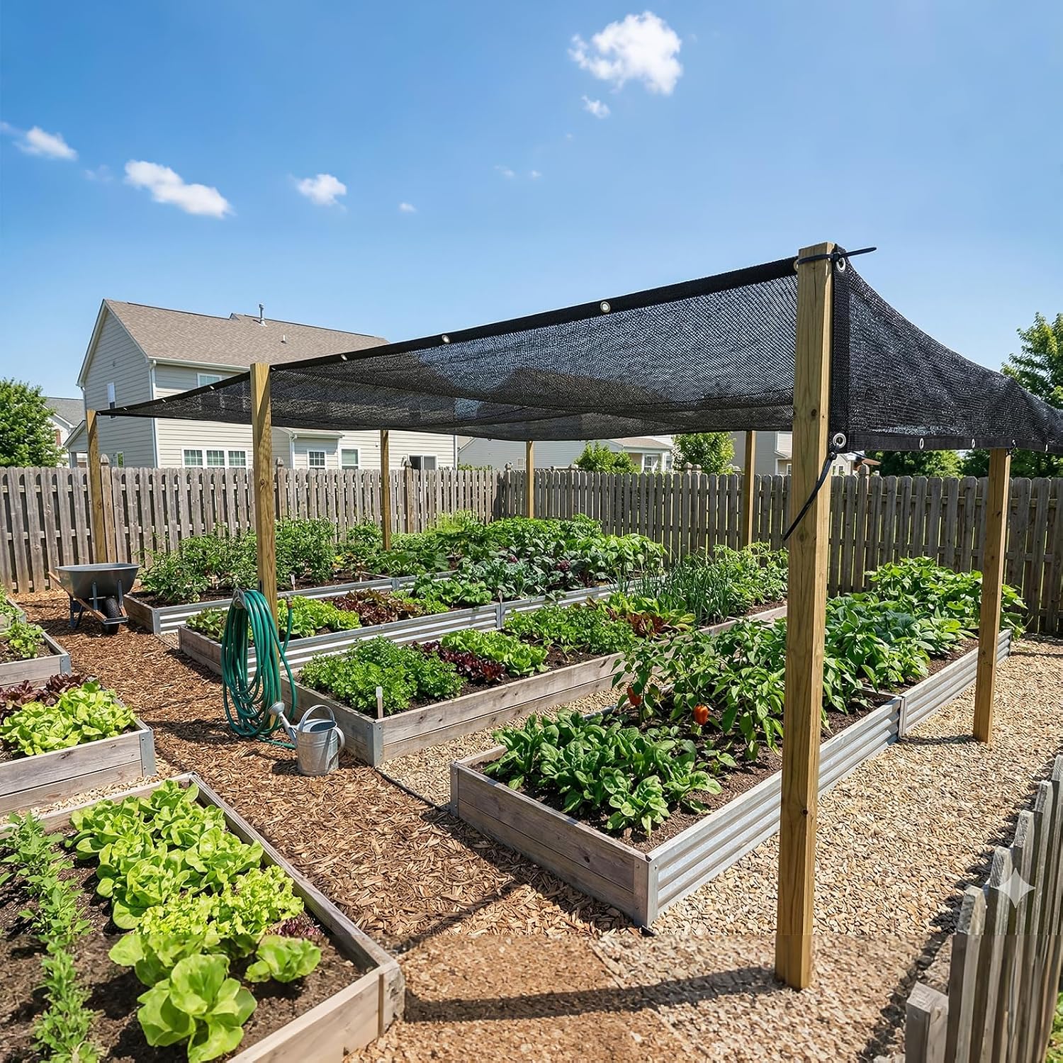 Amgo 30% Black Shade Cloth, 8FT x 16FT Mesh Tarp, Black Sun Shade Netting with HDPE Material and Heavy Duty Grommets