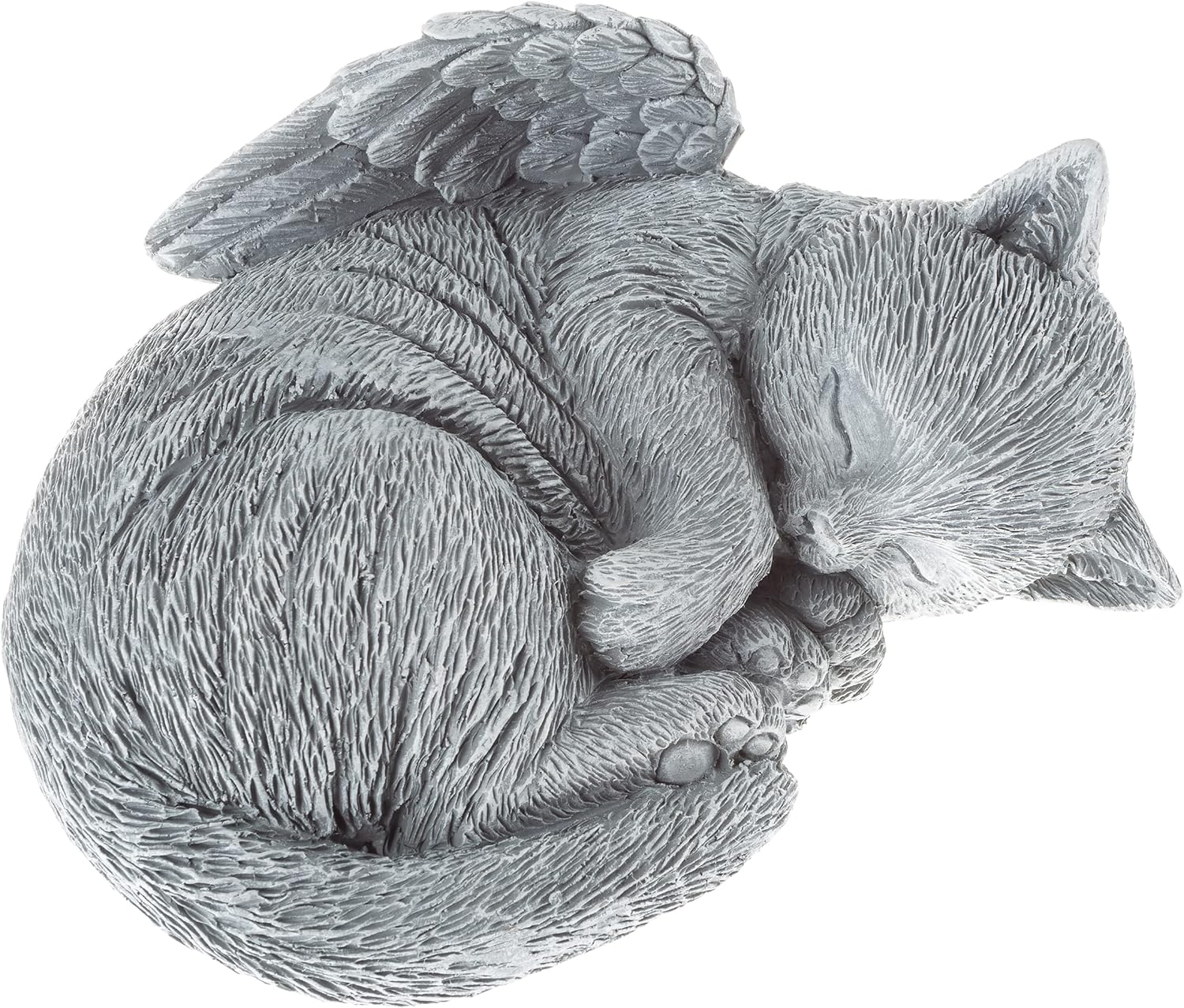 Cat Memorial Stone - Peaceful Sleeping Kitten Angel Statue for Garden, Remembrance, Grave Marker, and Loss - Pet