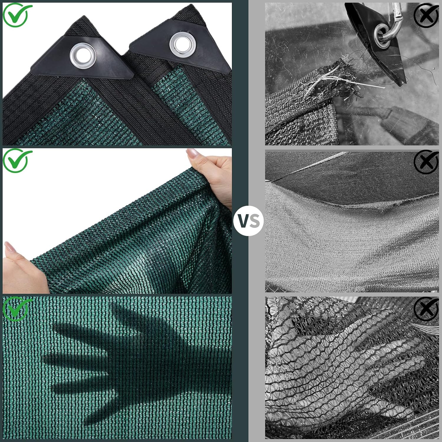 Green 10×20FT Shade Cloth,Durable Mesh Tarp with Grommets,for Garden,Car, Outdoor Pergola,Greenhouse,Chicken Coop and