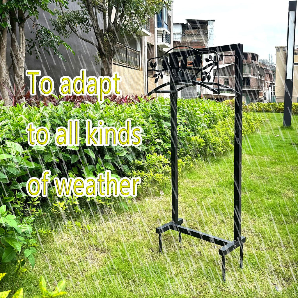 Garden Hose Holder Freestanding with 4 Spikes, Detachable Heavy Duty Water Hose Holders Stand, Reinforced Garden Hose