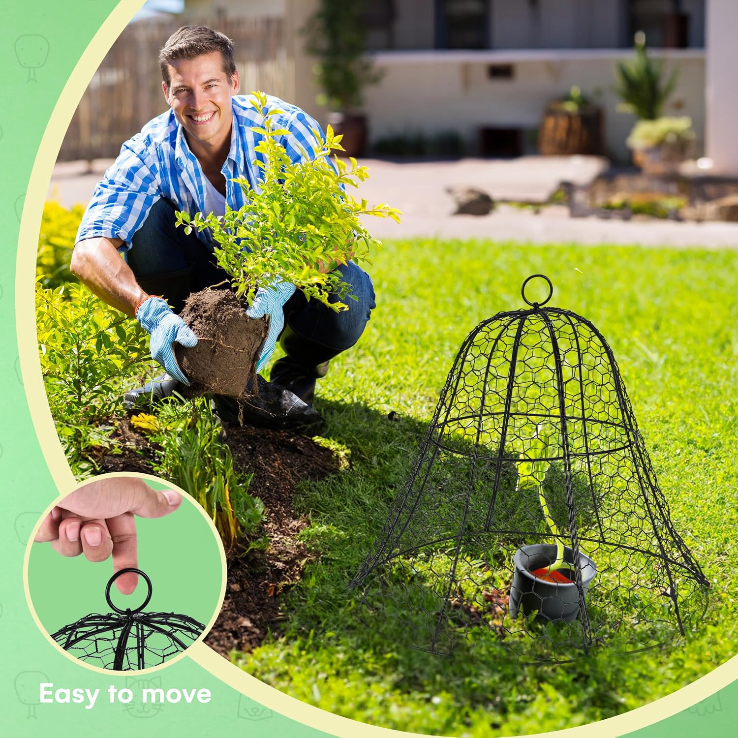 Homarden Garden Cloche Plant Protectors from Animals - Bell Screen Shape Plant Cage - Garden Protection from Animals