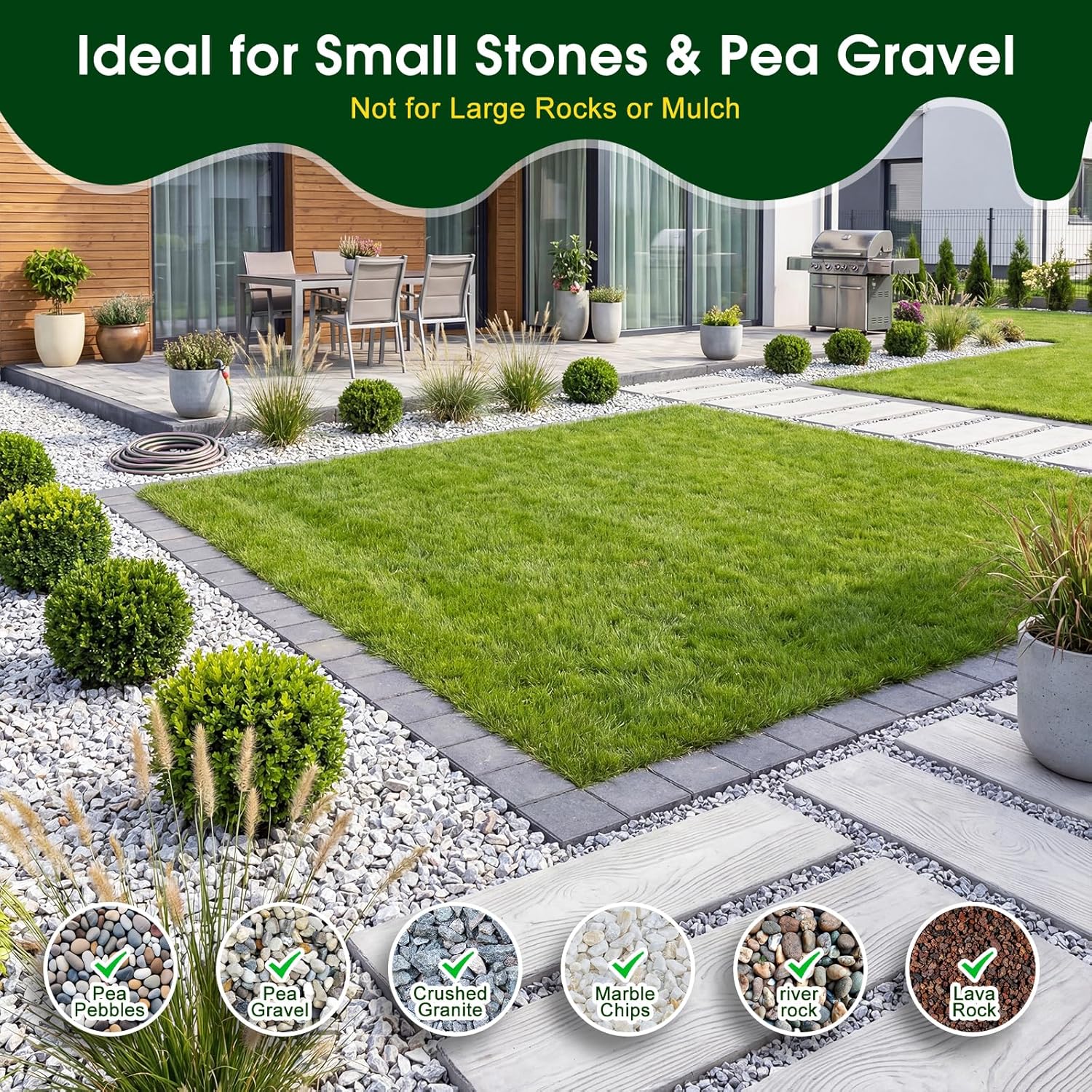Teexpert 1 Gallon Rock Glue for Landscaping – Strong Pea Gravel Binder & Stone Adhesive for Walkways, Yards, Patios