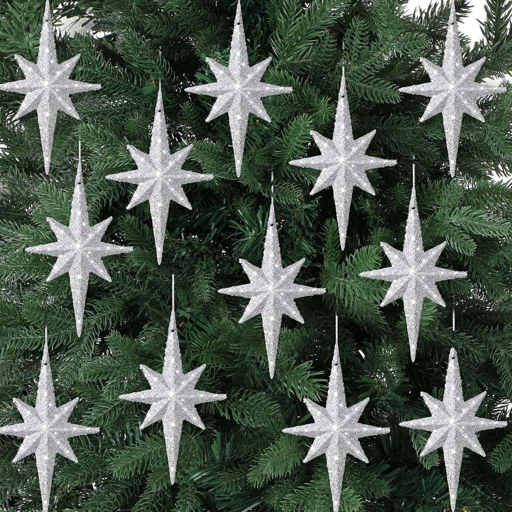 Yerliker 8 Pack 6 Inch Large Christmas Ornament Hanging Balls, White