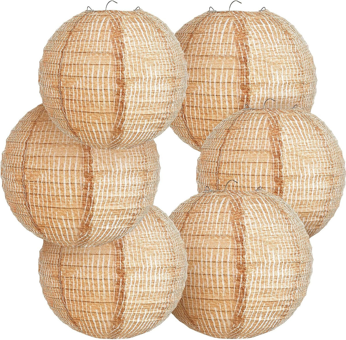 BEISHIDA Gold White Paper Lanterns 12Pcs 6/8/10/12 Inch Round Chinese Lamp