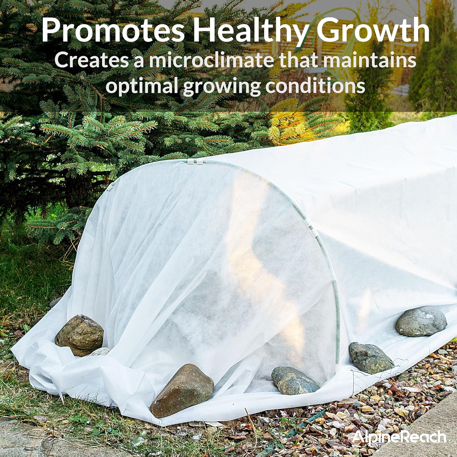 AlpineReach Plant Covers Frost & Sun Protection 10 x 50 ft - Thick 1.2 oz/yd² Freeze Blanket to Low 28 °F Temperatures