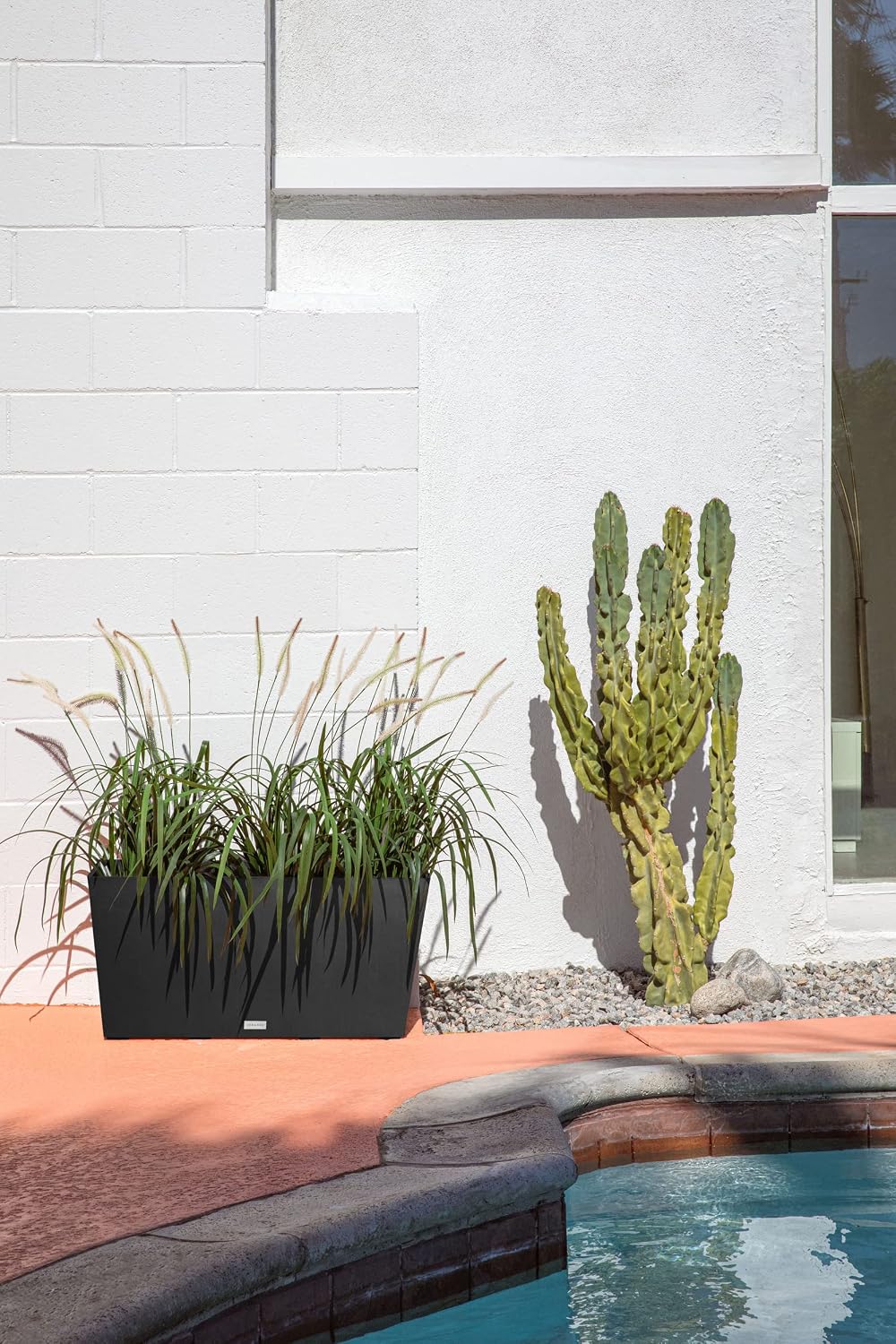 Veradek Pure Series Midori Planter - Wide Outdoor Planter | Made From Durable Plastic With Pre-Drilled Drainage Holes.