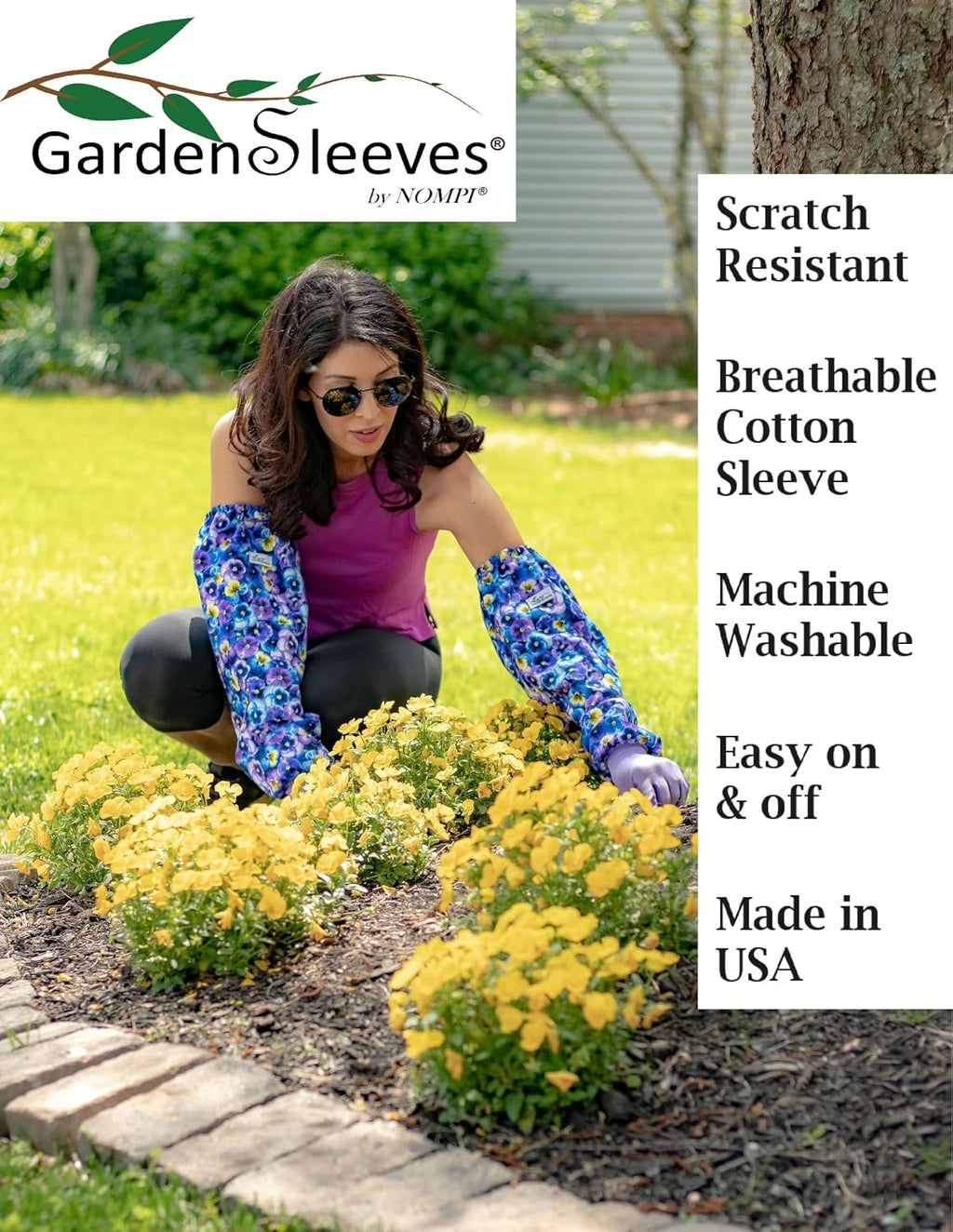 GARDENSLEEVES Anti-Scratch Sleeve Long Gardening Glove for Women farmers arm protection from ivy oak sumac (Sage