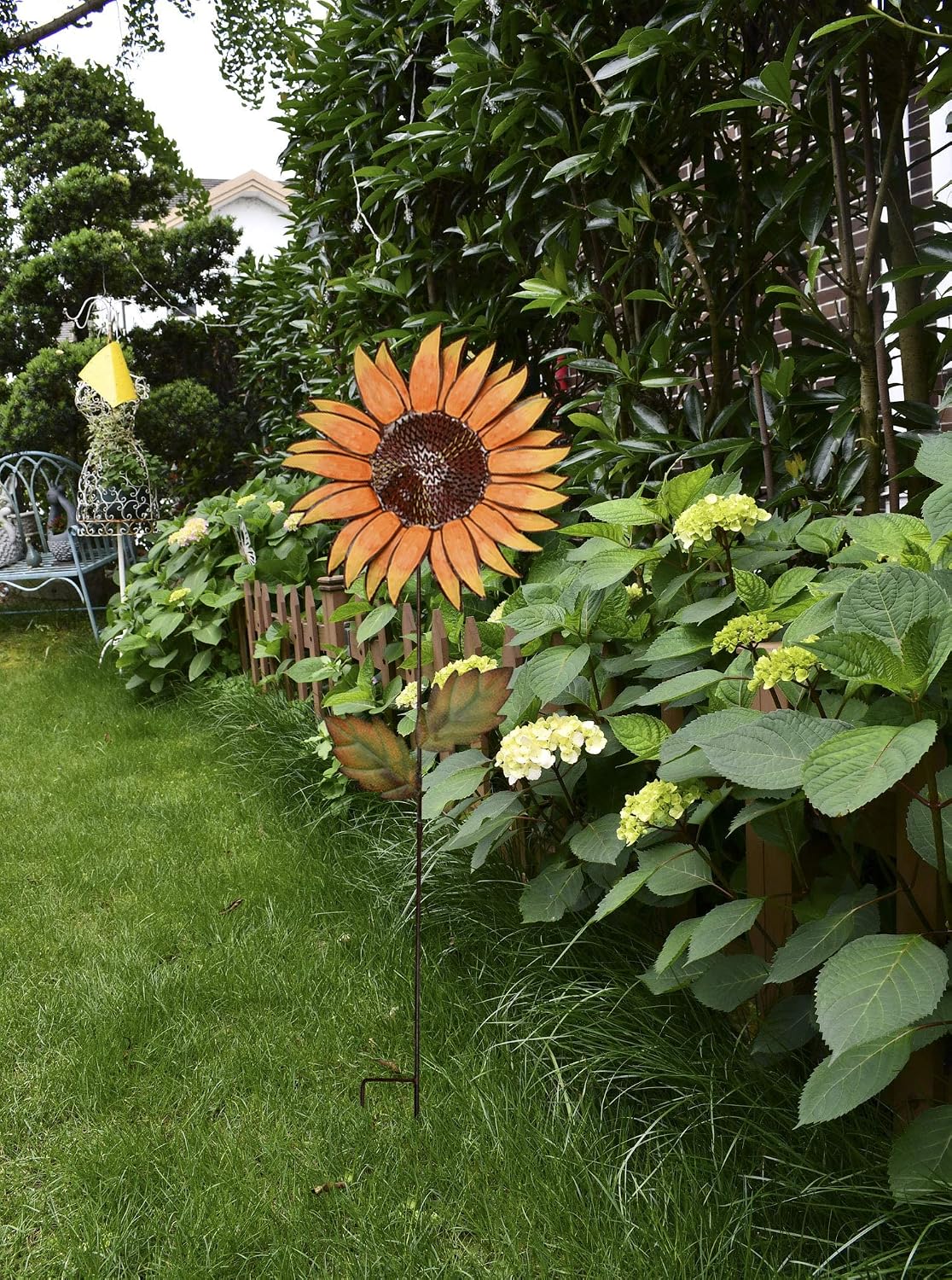 Sunflower Garden Stakes Decor Outdoor Spring Metal Flower Yard Signs Stake | Sunflowers Lawn Ornament Yard Art Garden