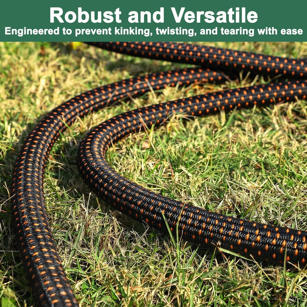 50FT Flexible Garden Hose & 10Modes Nozzle,Lightweight Water Hose,Kink-Free,All-Weather Heavy Duty Hose for RV,Boat,Car