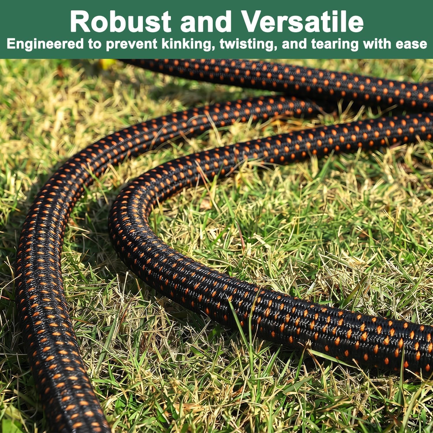 50FT Flexible Garden Hose & 10Modes Nozzle,Lightweight Water Hose,Kink-Free,All-Weather Heavy Duty Hose for RV,Boat,Car