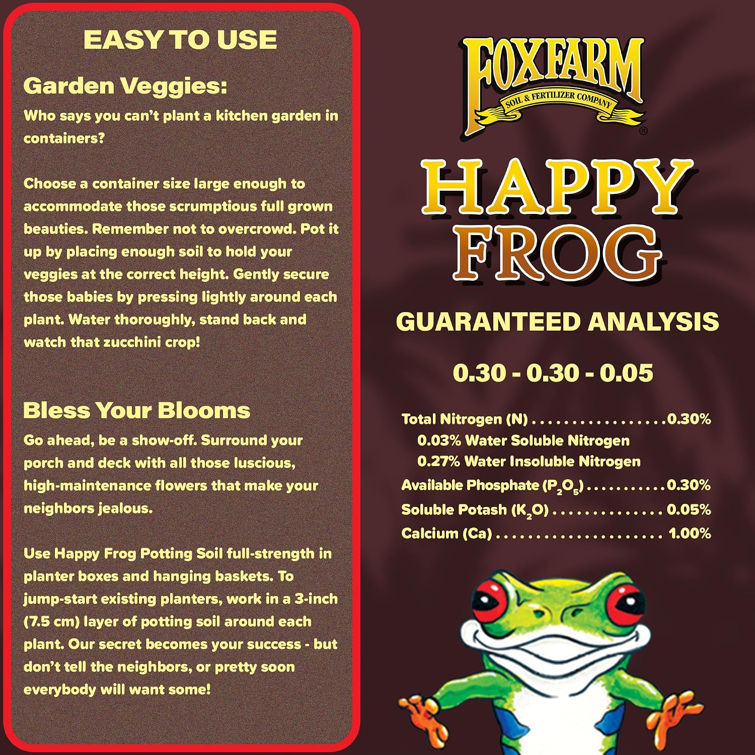 FoxFarm Happy Frog Potting Soil with 2 Plant Tags, 12 Quarts – Ready-to-Use Amended Container Blend with Soil Microbes