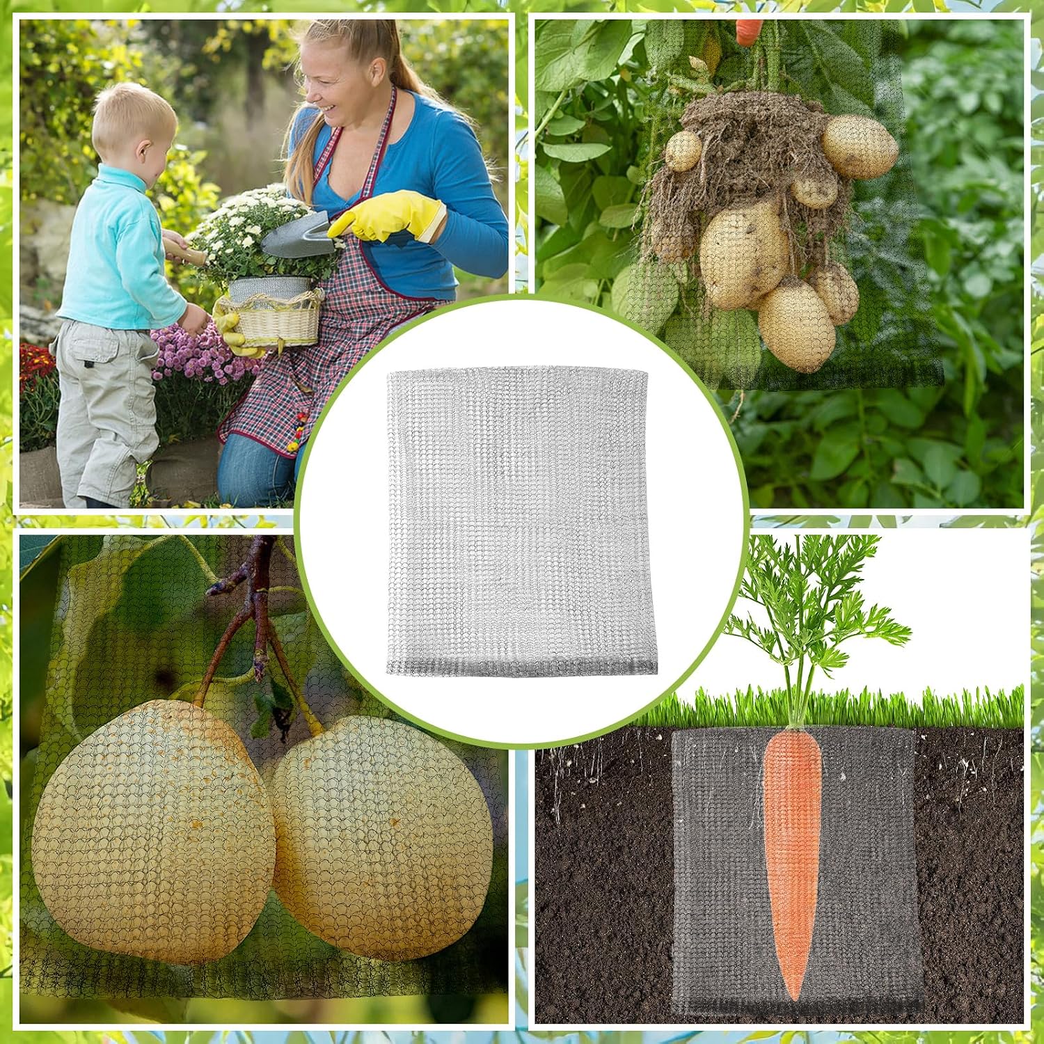 1 Gallon Wire Mesh Bags for Plant Protection, Garden Mesh Netting Protection Bag Animal Barrier Wire Baskets for Plants