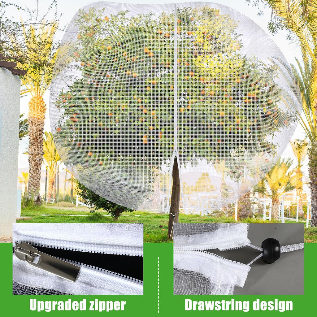 1 Pcs Large Fruit Tree Netting 12 X 12 Ft with Zipper Drawstring | Protect Fruit from Squirrels Birds Bug Deer & Rat