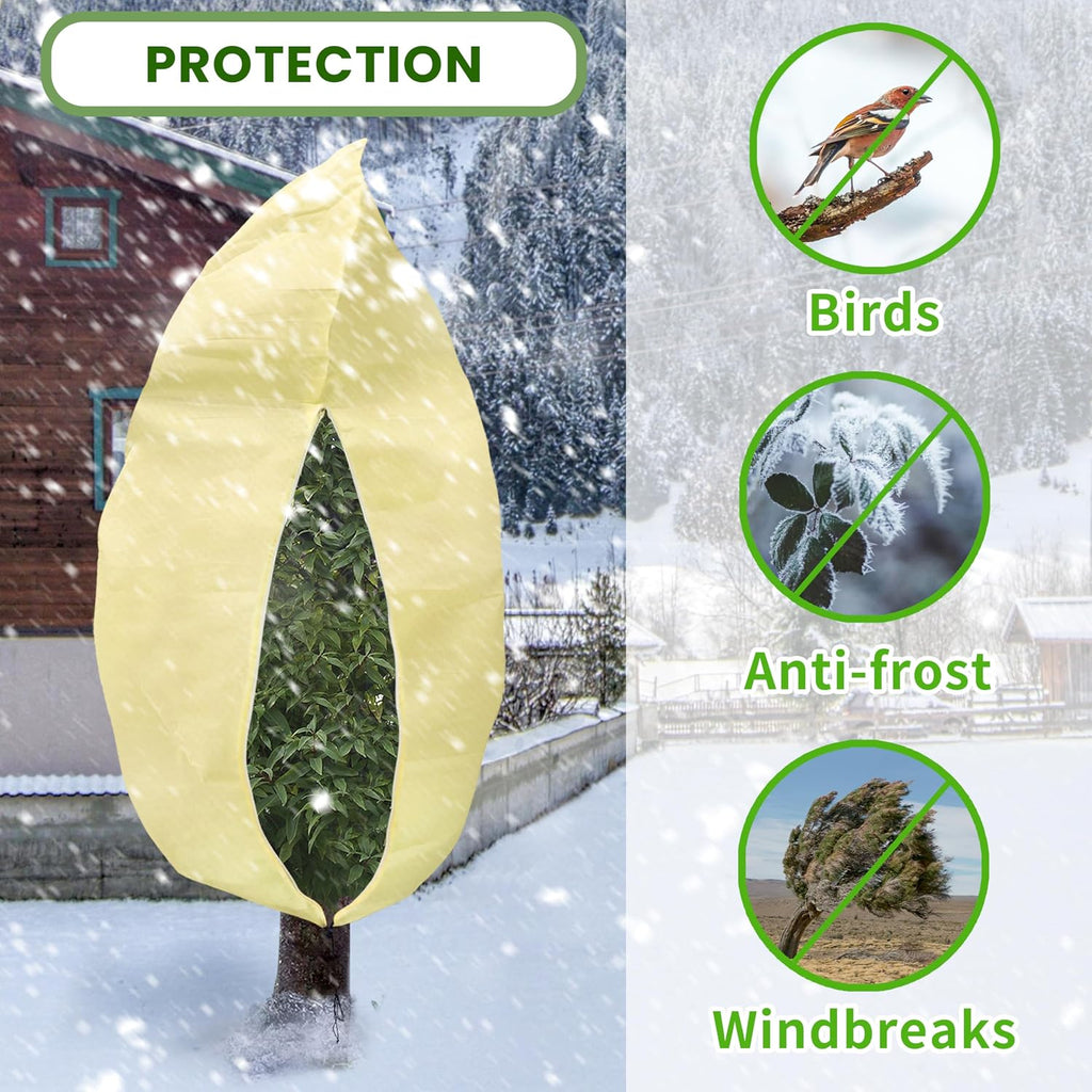 TCBWFY 95x80inches Huge Plant Covers Freeze Protection Frost Cloth for Outdoor Plants,2.82oz/yd² Thickened Winter Tree