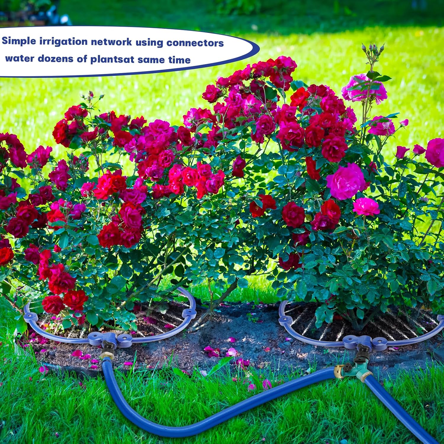 2Pcs 360° Tree Water System Tree Watering Ring 20 Inch Circle Sprinkler and Irrigation System Targeted Water with Y