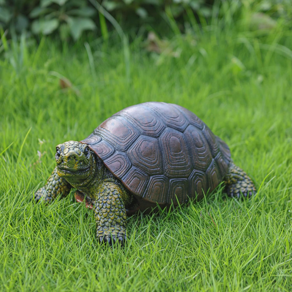 Weather-Resistant Resin Turtle Statue Decoration, Exquisite Handicraft, Artistic Simulation Animal Sculpture, Suitable